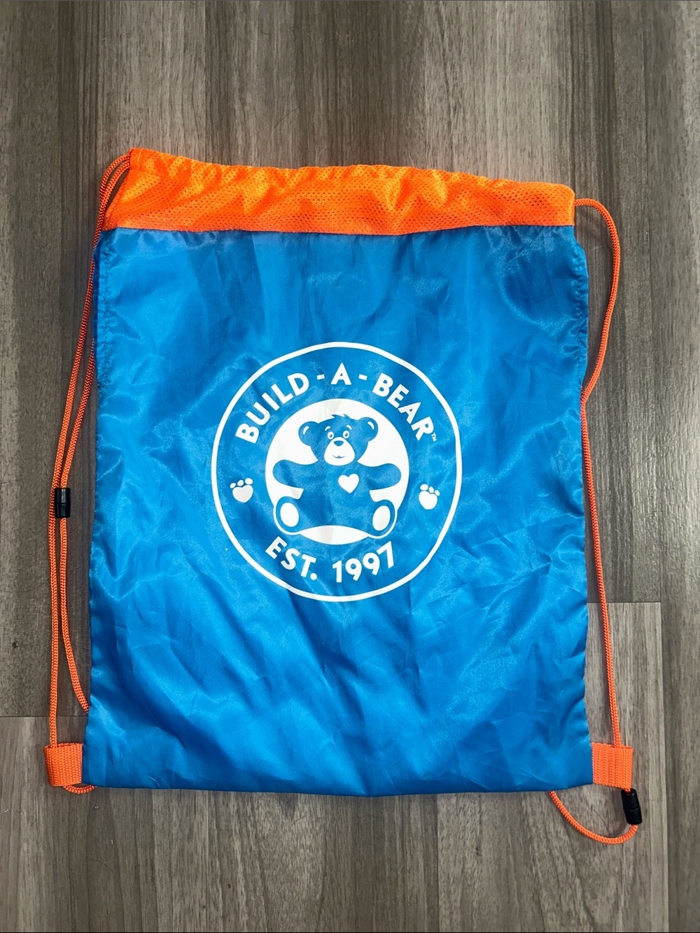 Build-A-Bear Blue and Orange Drawstring Bag